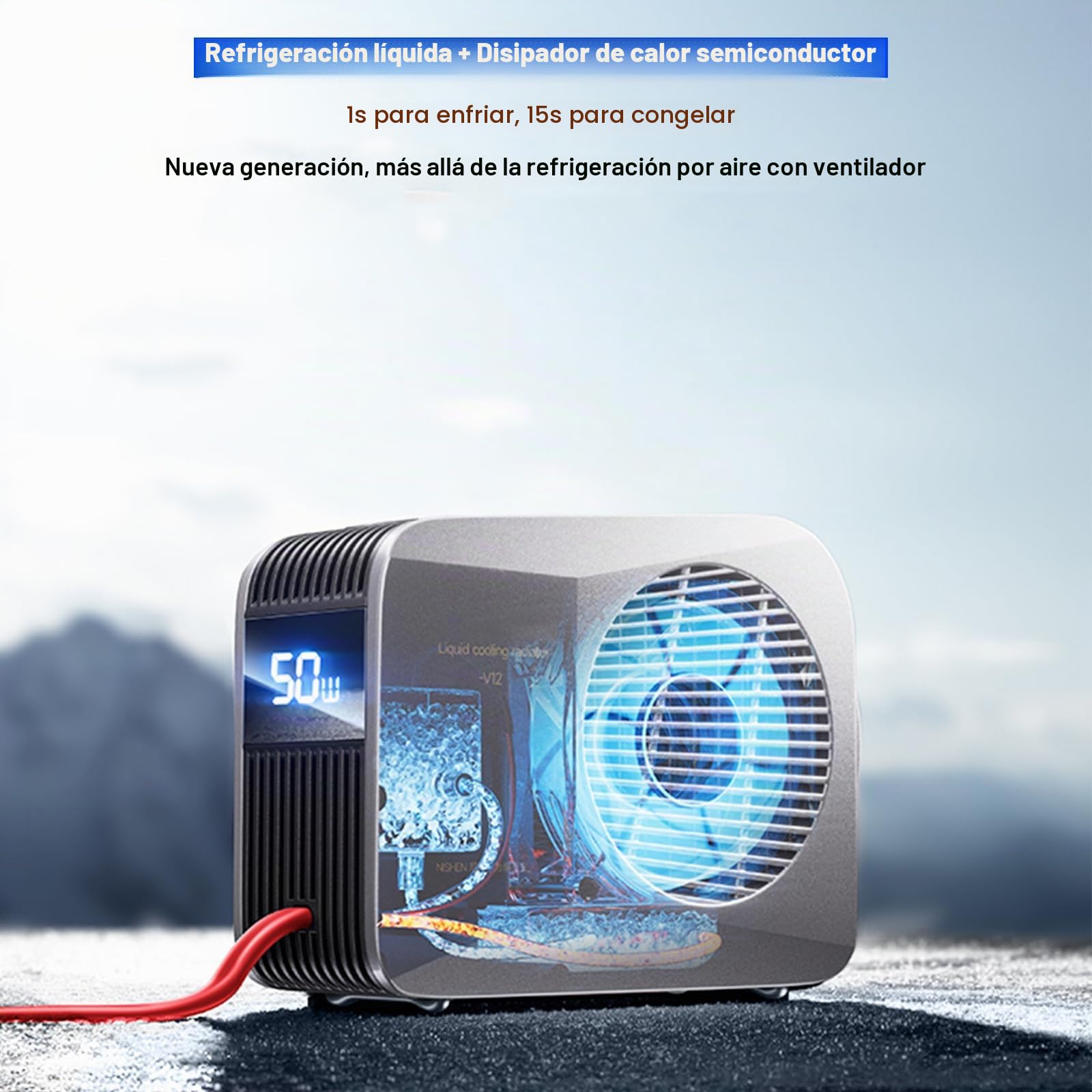 Enfriador de teléfono para juegos, transmisión en vivo, enfriador de teléfono celular magnético de 50W con radiador de refrigeración líquida de bajo ruido para iPhone MagSafe Series/Android/iPad