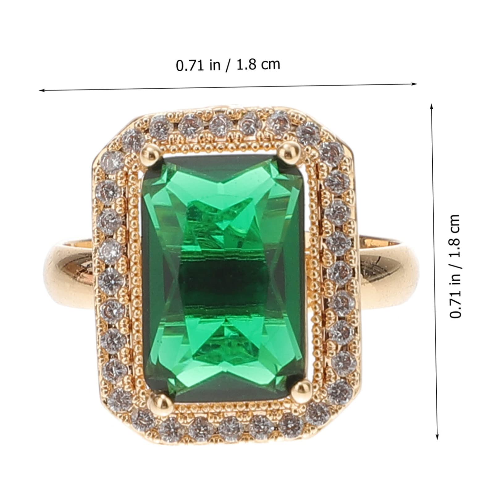 LIFKOME Zircon Ring Emerald Green Women's Engagement Wedding Jewelry Classic Stylish Ring for Occasion
