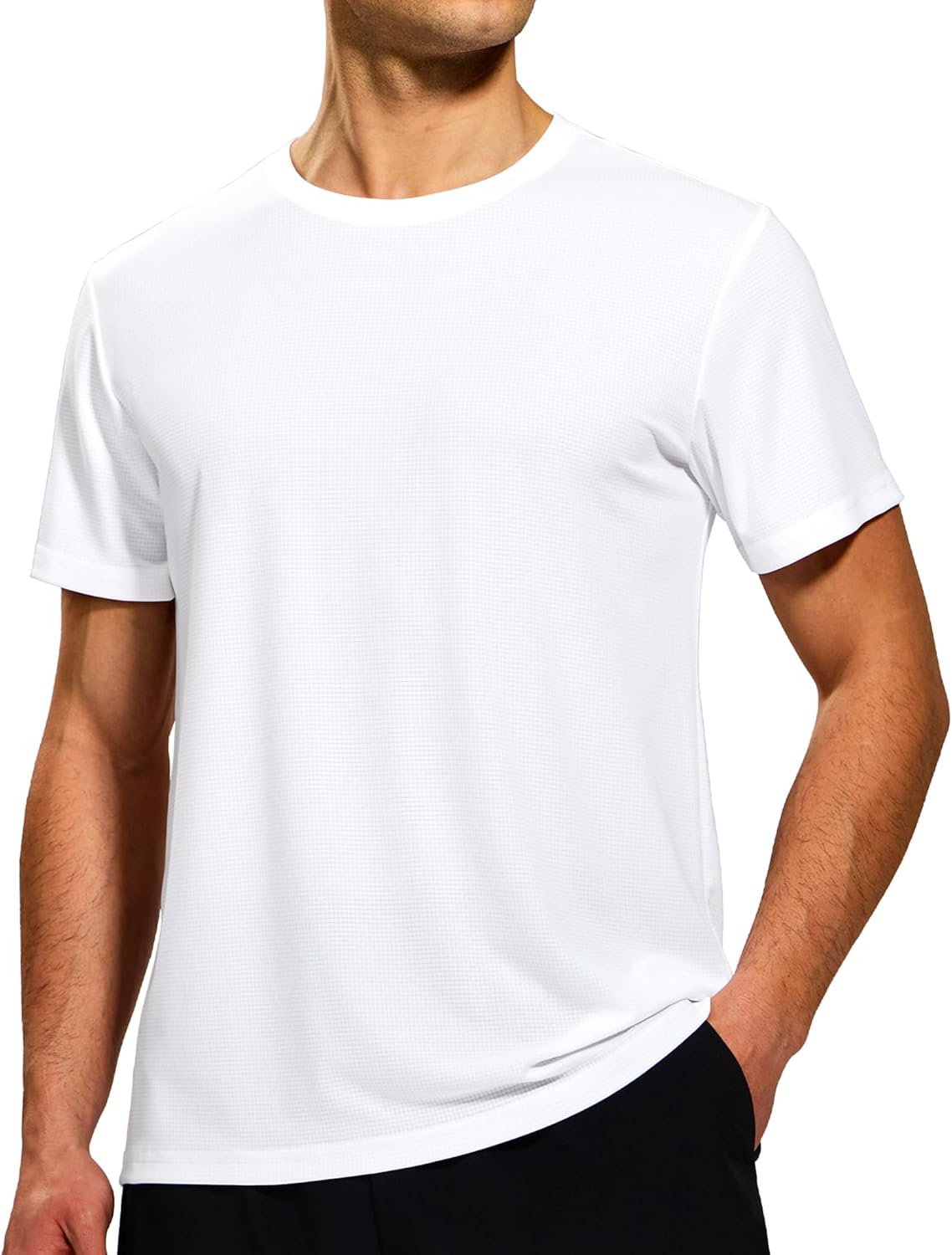 MIER Mens Dry Fit Workout T-Shirts Athletic Running Tshirt Short Sleeve Lightweight Airy Gym Sport Tee Shirt, Crew Neck