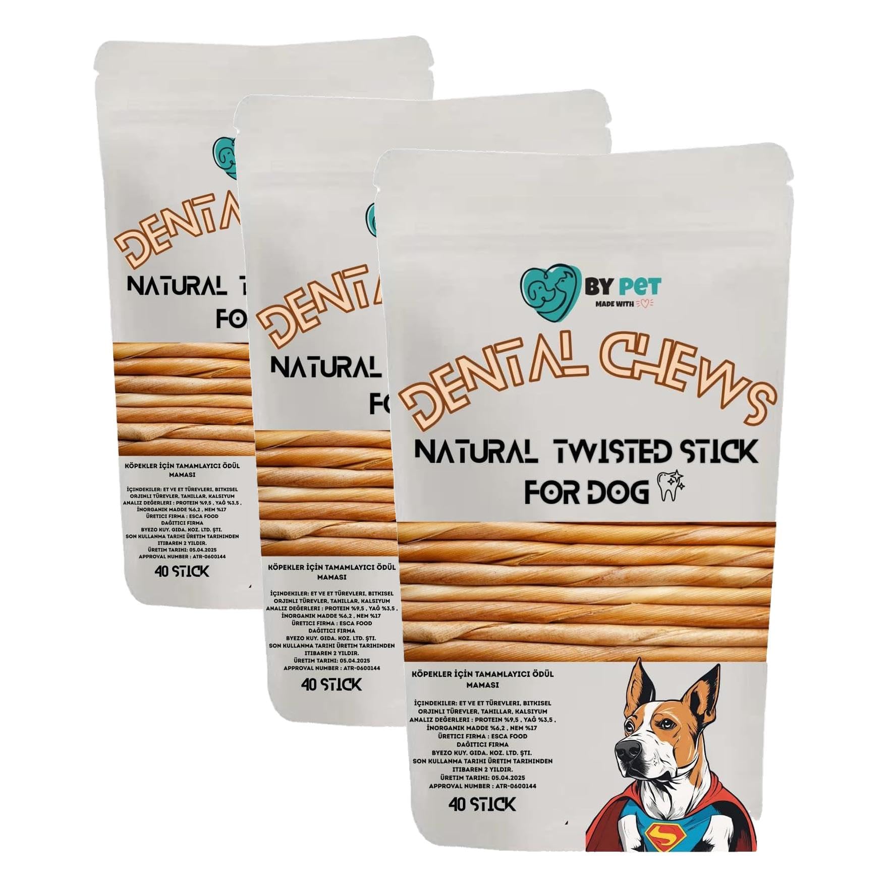 Burgu Çubuk, Naturel, Köpek Ödül ve Çiğnemi Kemiği- 40 Adet Maxi Paket (3 paketi)
