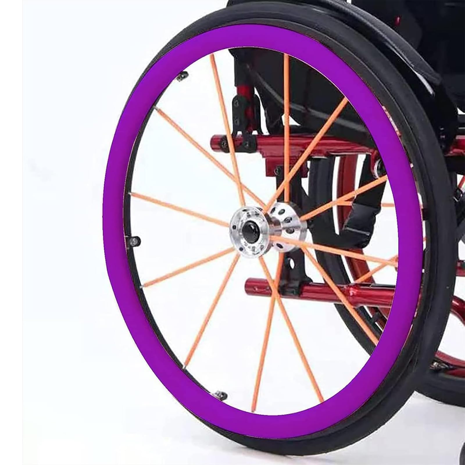 11,20in,20/22/24Inch Wheelchair Push Rim Covers 1 Pair Silicone Wheelchair Hand Push Cover Non-Slip Hand Push Cover Improve Grip and Traction, Easy to Take of and Clean