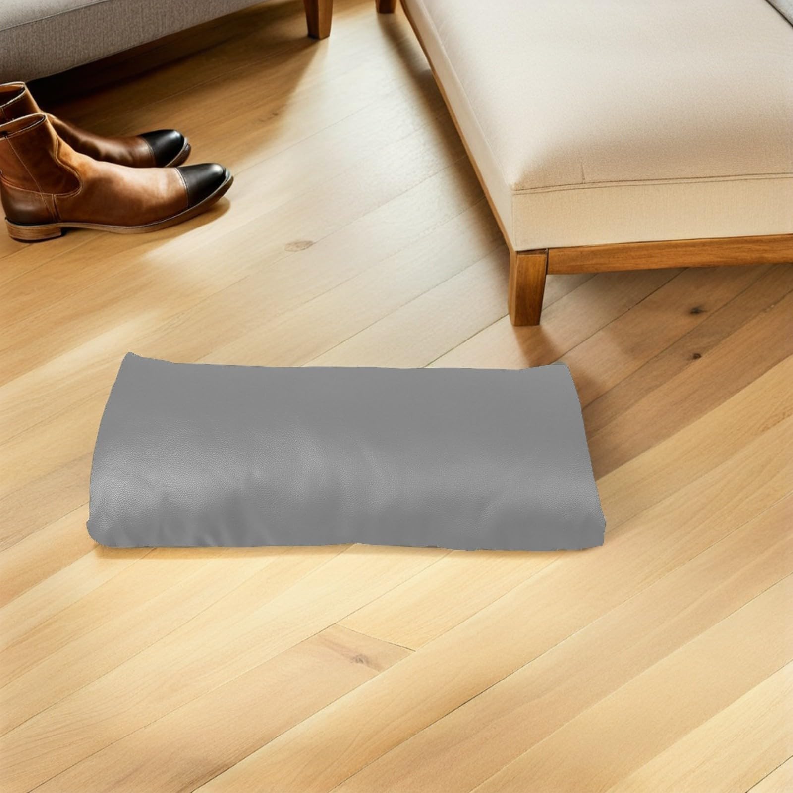 Cojín para Reposapiés Almohada de Cuello Largo PU Soporte Cómodo para Piernas y Rodillas, para Dormitorios y Ocio, Gris