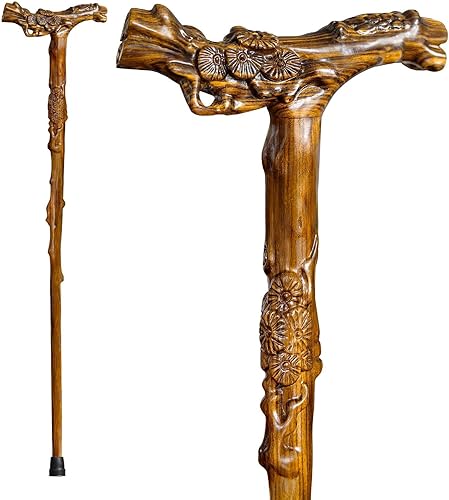 Miniatura 8 de Bastón de madera tallada a mano para hombres y mujeres, con función de masaje que soporta hasta 500 libras, bastones de gama alta para personas