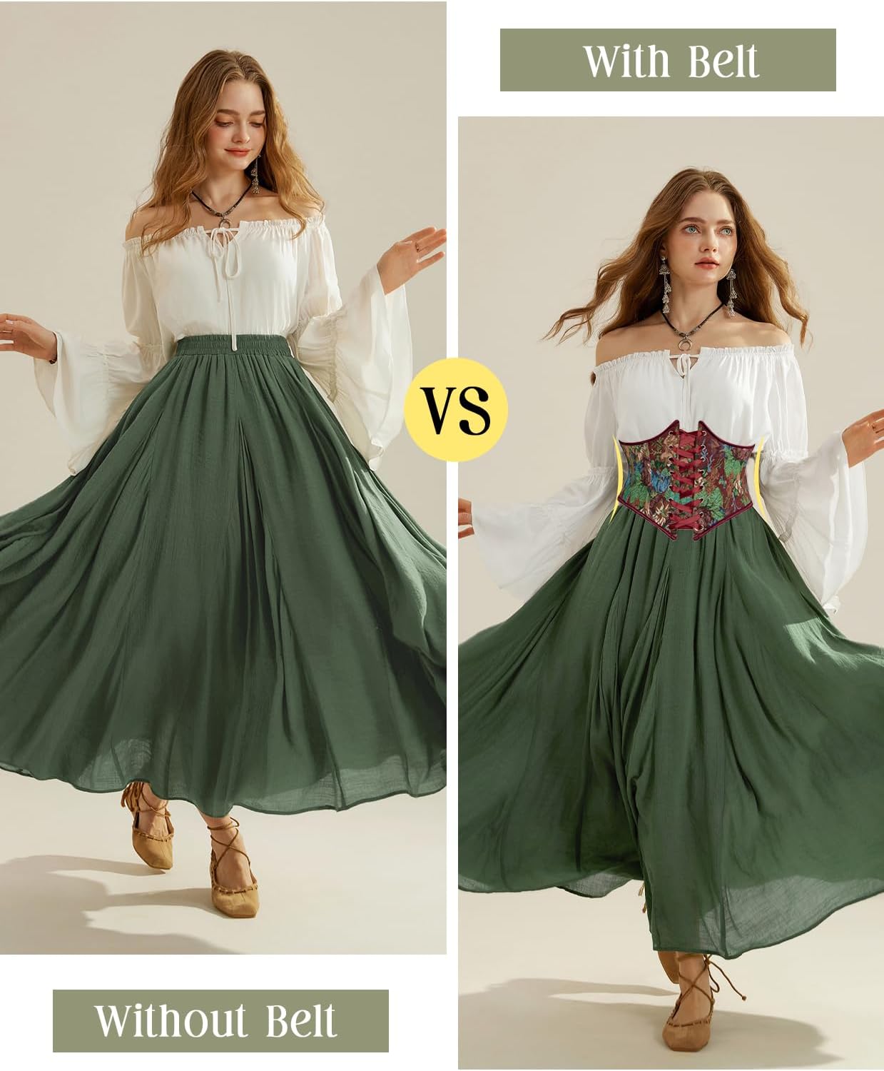 Scarlet Darkness Women's Corset Belt Renaissance Underbust Corset Floral Lace Up Boned Waist Belts - Image 4