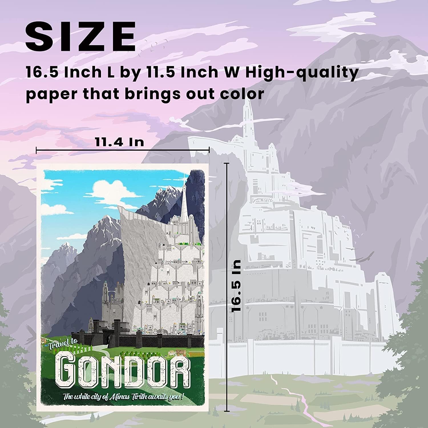 LIAUMO 12pcs Travel Middle Earth Landscape Posters, Nordic Painting Wall Art Collage Kit, Home Bar Office Decal,Birthday Holiday Gifts Unframed paper 11.2x16.5inch - Image 3