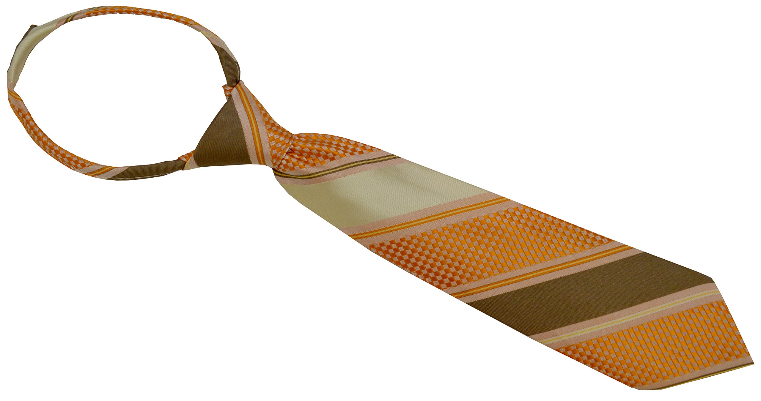 US Fairytailes Boy's Long Tie (12 Inch, Orange Pattern)