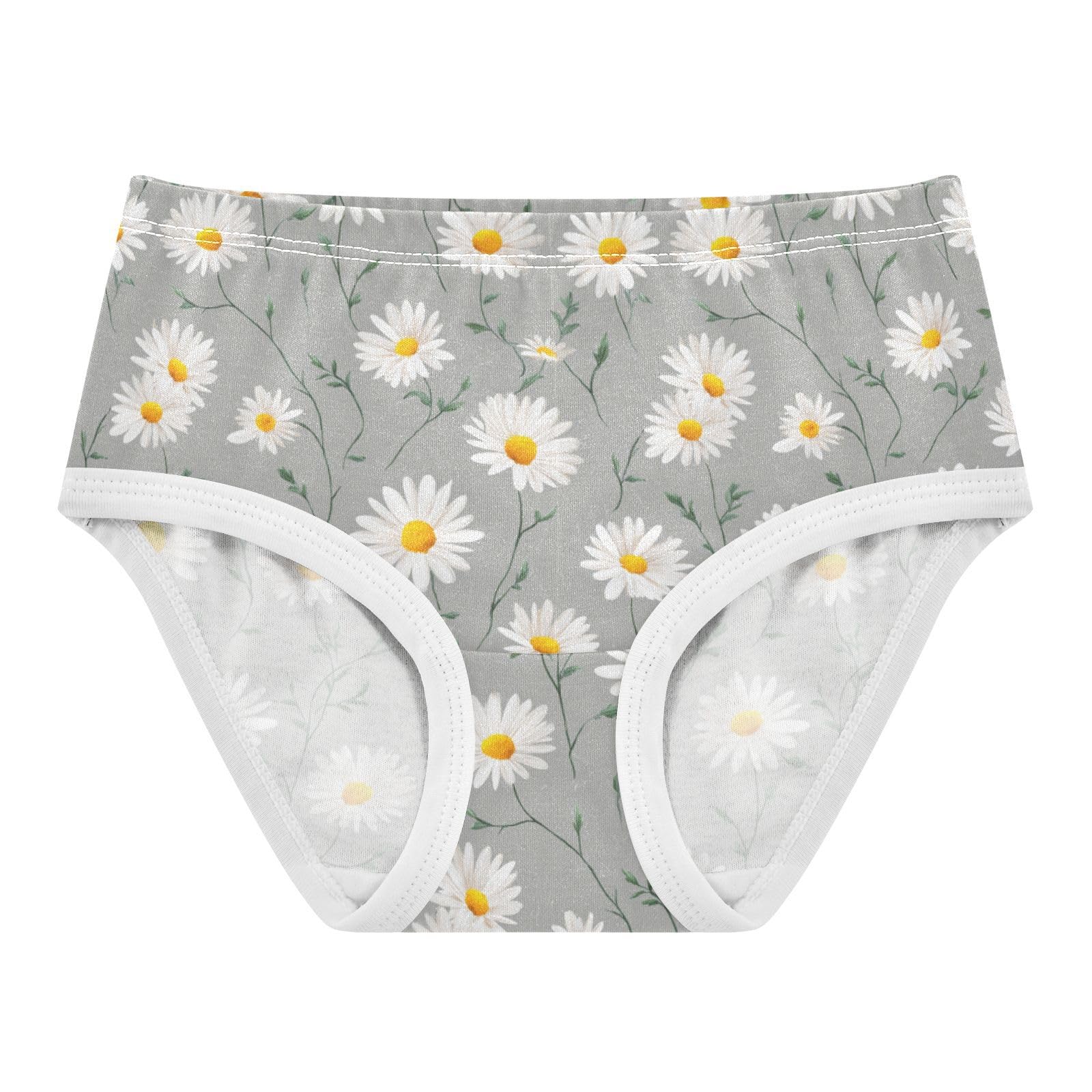 Daisies Girls Exclusive Briefs White Petals Cotton Underwears Bikini Panties for Baby Toddler Girl 2T