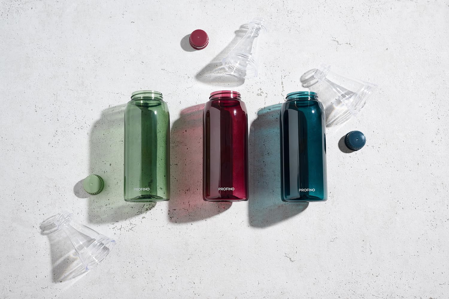 PROFINO Sparkle - Gourde en Tritan de qualité supérieure - Convient pour les boissons gazeuses - 700 ml / 0,7 l - Rouge - Avec bouchon à vis - Sans BPA - Anti-fuite, neutre au goût - Passe au