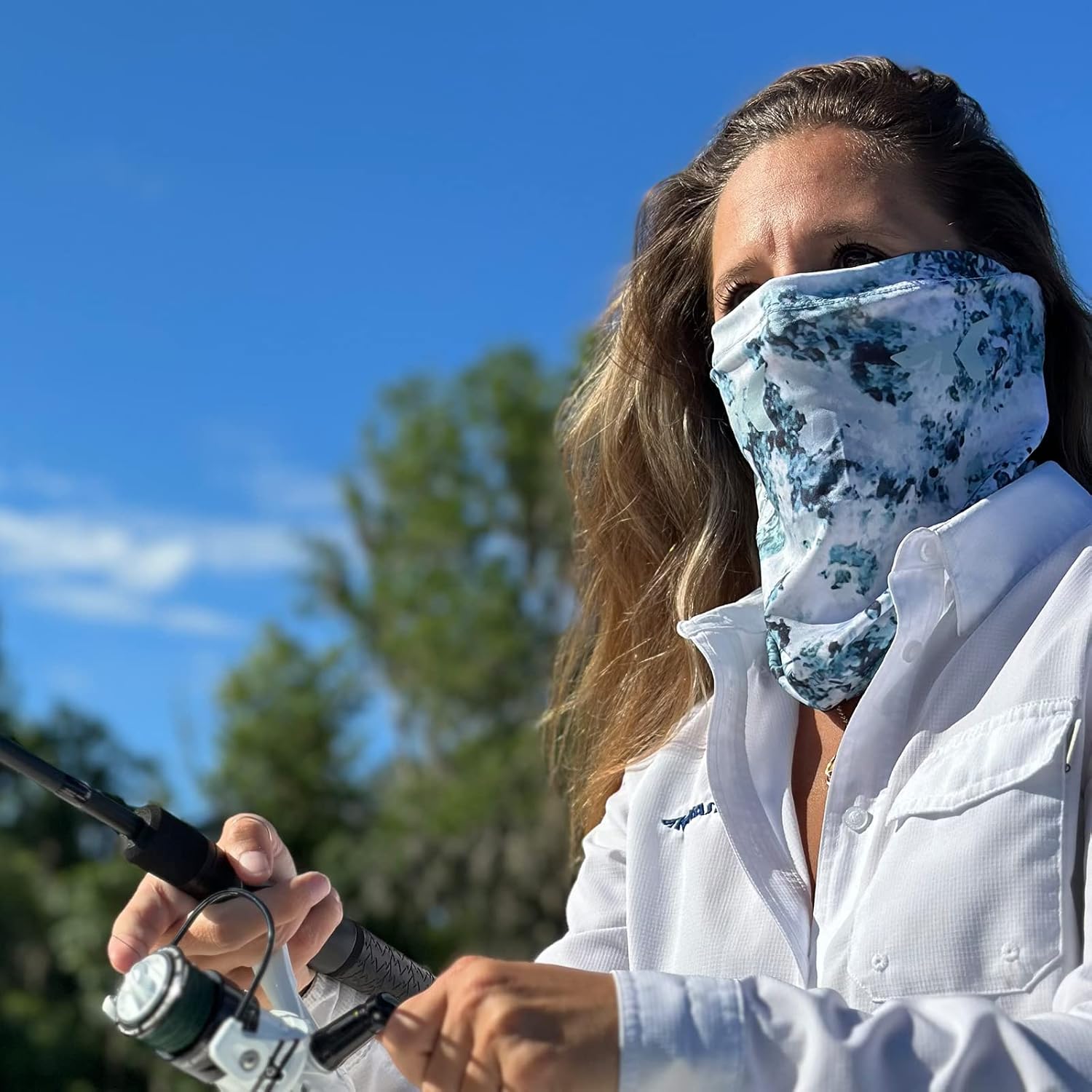 Miniatura 7 de KastKing La Sal - Polaina de cuello UPF 50+, pasamontañas, polaina de cuello para hombres y mujeres, protector facial para pesca, senderismo