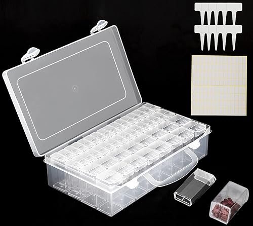 Caja organizadora de almacenamiento de semillas de plástico con 48 ranuras organizador de almacenamiento de semillas reutilizable transparente con