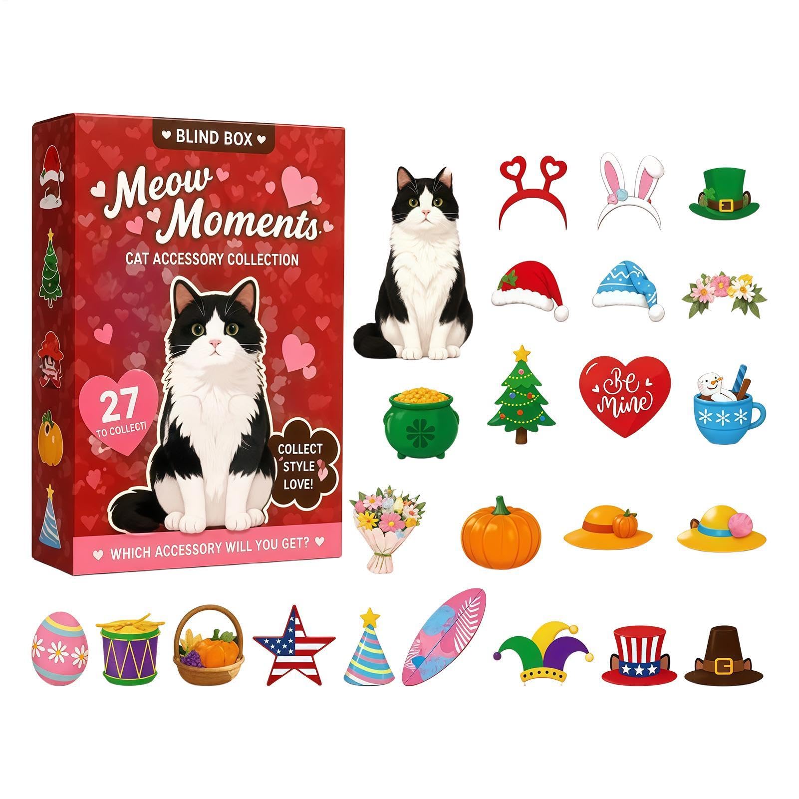 Hölzerne Adventskalender 27-teiliges Set mit gemischten Anhänger-Ornamenten