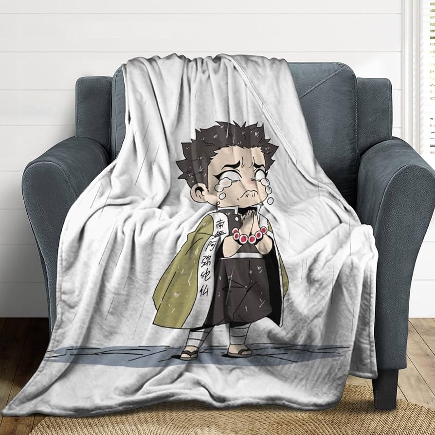 Amazon｜毛布 鬼滅の刃 岩柱 悲鳴嶼 行冥 ブランケット ひざ掛け 掛け