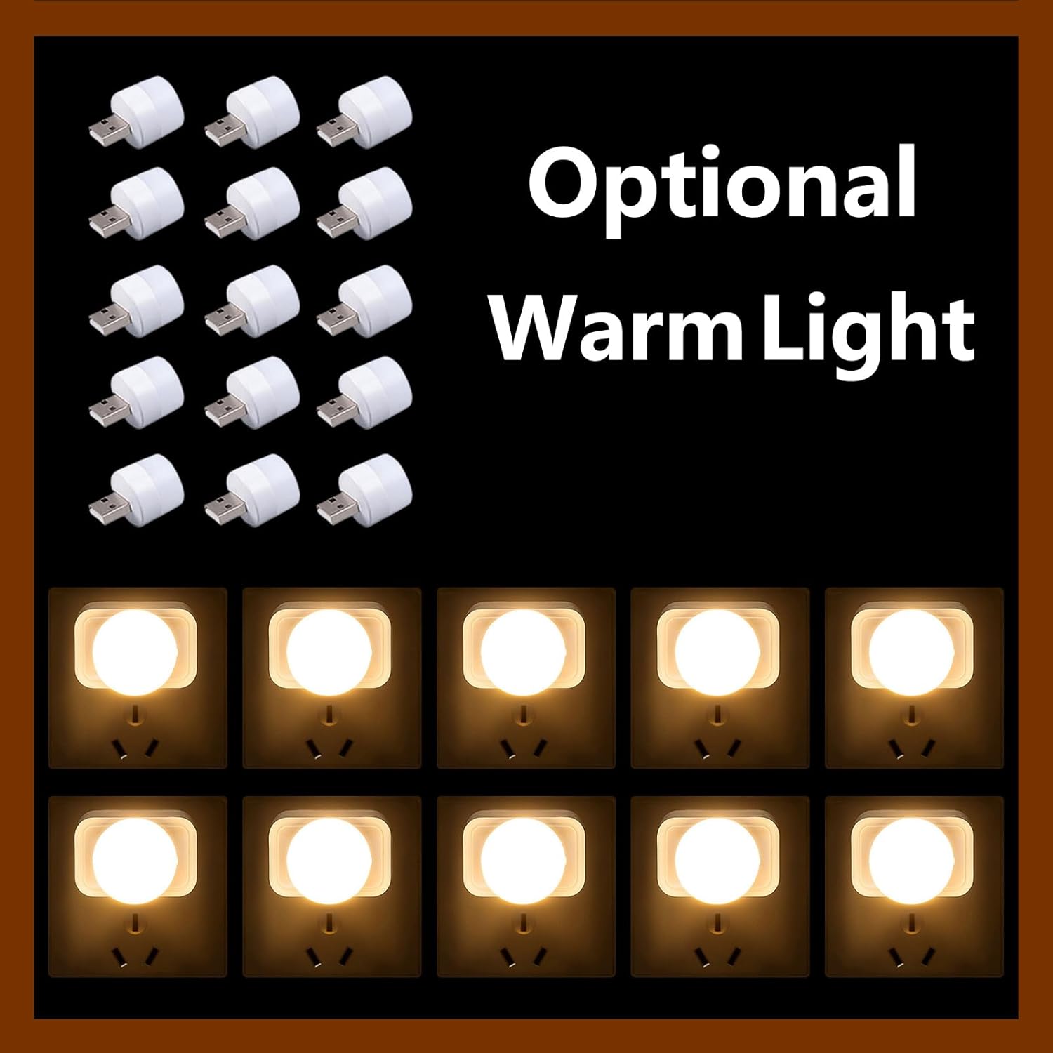 15 Pieces Mini USB Night Light, LED Light, Energy Saving LED, USB Laptop Light Bulb Night Lamp (Suitable Adapter 5V 1A) (White Light)