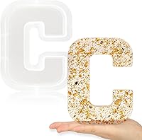 Vista 30 de Gartful Moldes de letras grandes de 7 pulgadas para resina, molde de resina epoxi del alfabeto mayúscula M 3D, moldes de letras de resina gruesa