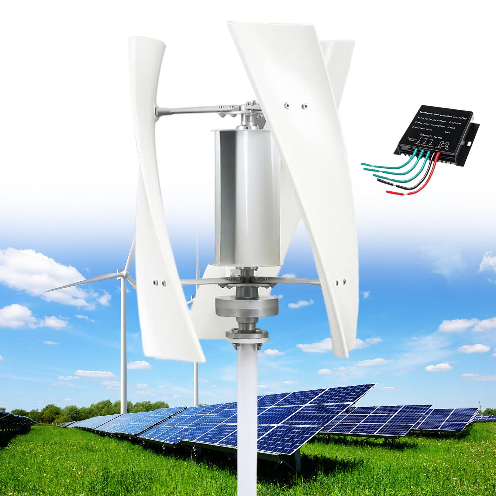 Éolienne verticale 12000W pour réduire vos factures d'énergie et sécuriser votre maison