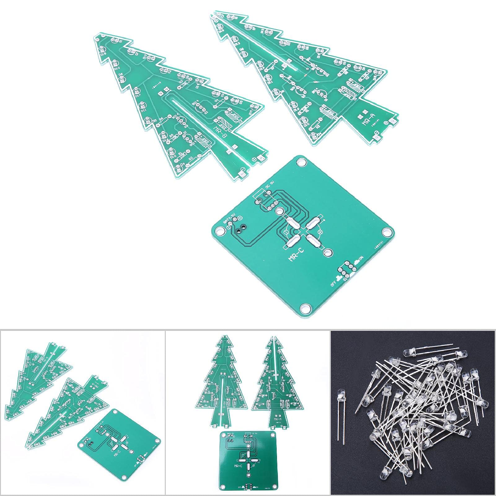 DIY Soldering Kit LED Flashing Christmas Tree DIY Kits Electronics Musical Christmas Tree Soldering Project Kit for Student Teens Soldering Practice Learning (Colorful DIY Set) - Image 3