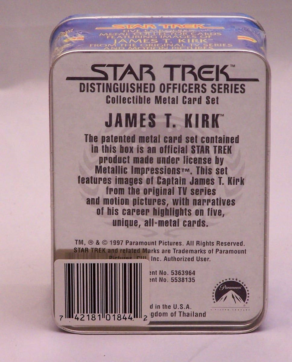 Star Trek Distinguished Officers Series Metal Collector Cards James T Kirk