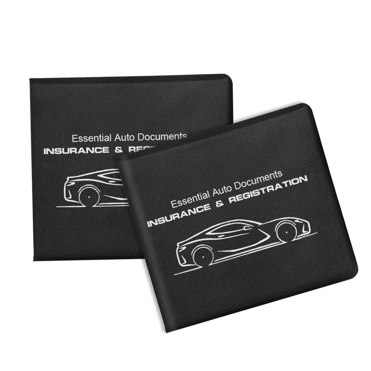 Car Registration & Insurance Holder - Premium PU Leather Glove Box Organizer For Documents