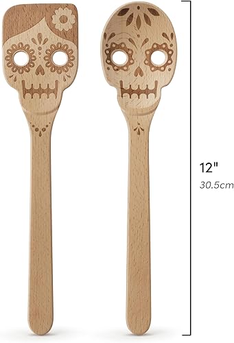 Miniatura 6 de Juego de 2 cucharas de madera para el Día de los Muertos
