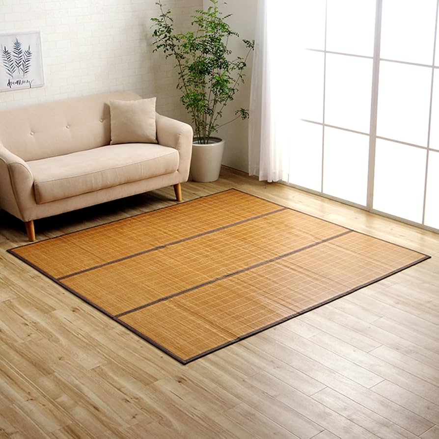 新品　竹センターラグ 竹ラグ カーペット ローマ 無地 ダイニング センターラグ