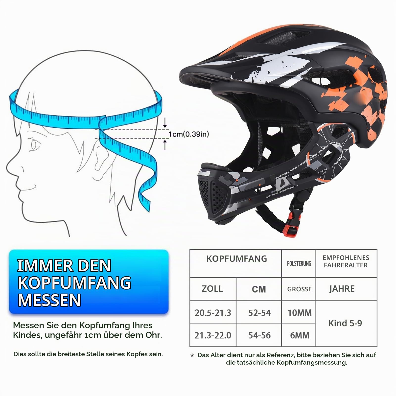 Kavolet Kinderhelm Integriert Fahrradhelm Kinder Jugend Fullface Helm mit Abnehmbarem Kinnschutz BMX MTB Downhill Helm für Radfahren Skateboarden Rollschuhlaufen