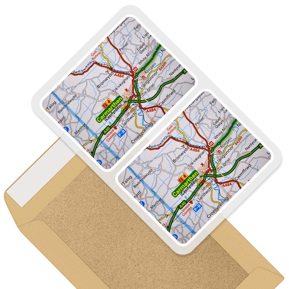Destination Vinyl Ltd Multi Rectangle Stickers (Set Of 2) 10Cm - Carmarthen Wales Welsh Travel Uk Map Decals For Laptops,Tablets,Luggage,Scrap Booking,Fridges, 44520