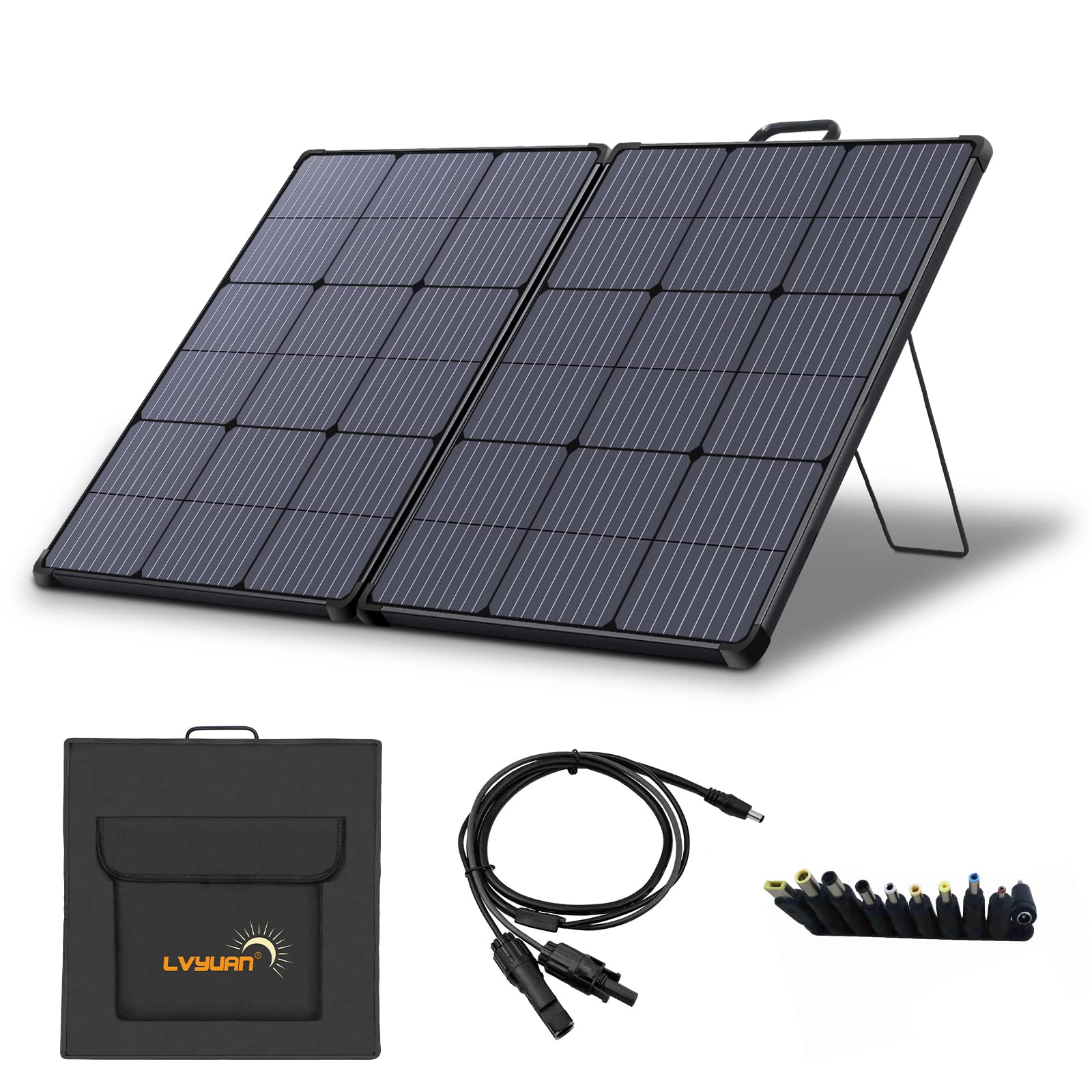 Amazon.co.jp: LVYUAN 100W ソーラーパネル 12V用 折畳式 高効率22.5 