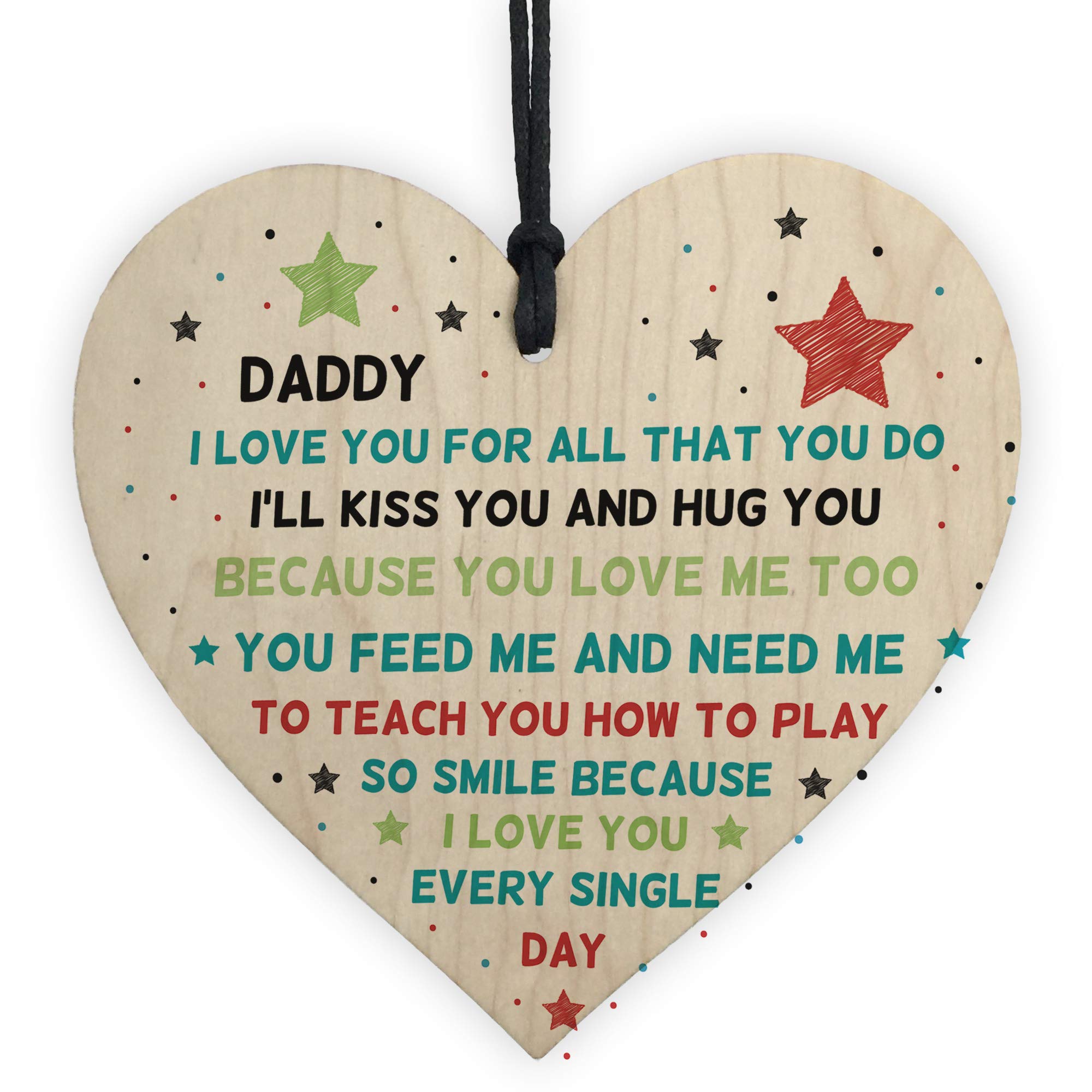 Special For Dad Wooden Heart Fathers Day For Dad From Son Daughter Baby