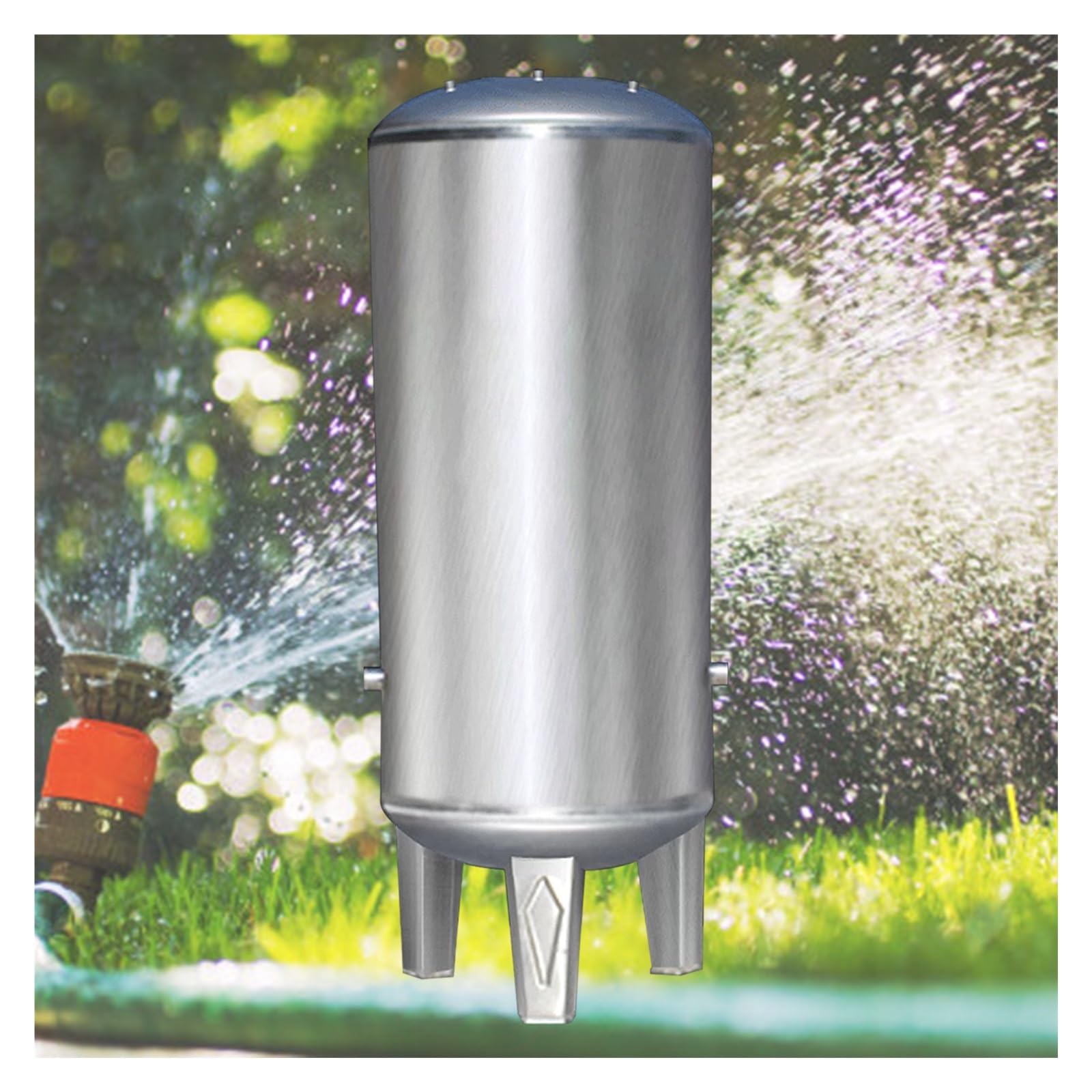 Serbatoio dell'acqua pressurizzata, serbatoio dell'acqua a pressione verticale in acciaio inossidabile, contenitore automatico di stoccaggio dell'acqua con kit di montaggio