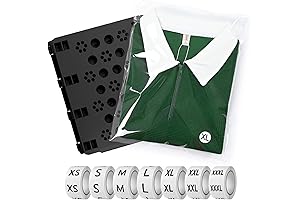 Shirt Folding Board V3 with Shirt Bags and Size Stickers for Easy...