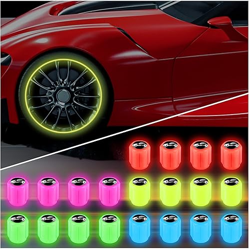 20 tapones fluorescentes para válvulas de neumáticos, tapones luminosos para válvula de aire de rueda de automóvil, accesorios de decoración disponible en Yaxa Colombia