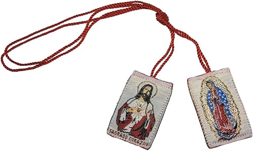 Sagrado Corazón con Nuestra Señora de Guadalupe Escapular del Sagrado Corazón Algodón