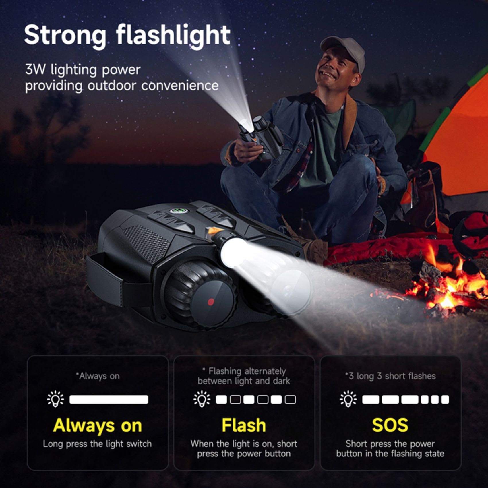 10X Night Vision Binoculars 4K Infrared Digital Goggles 800M Long Range for Photo Video Recording Outdoor Camping