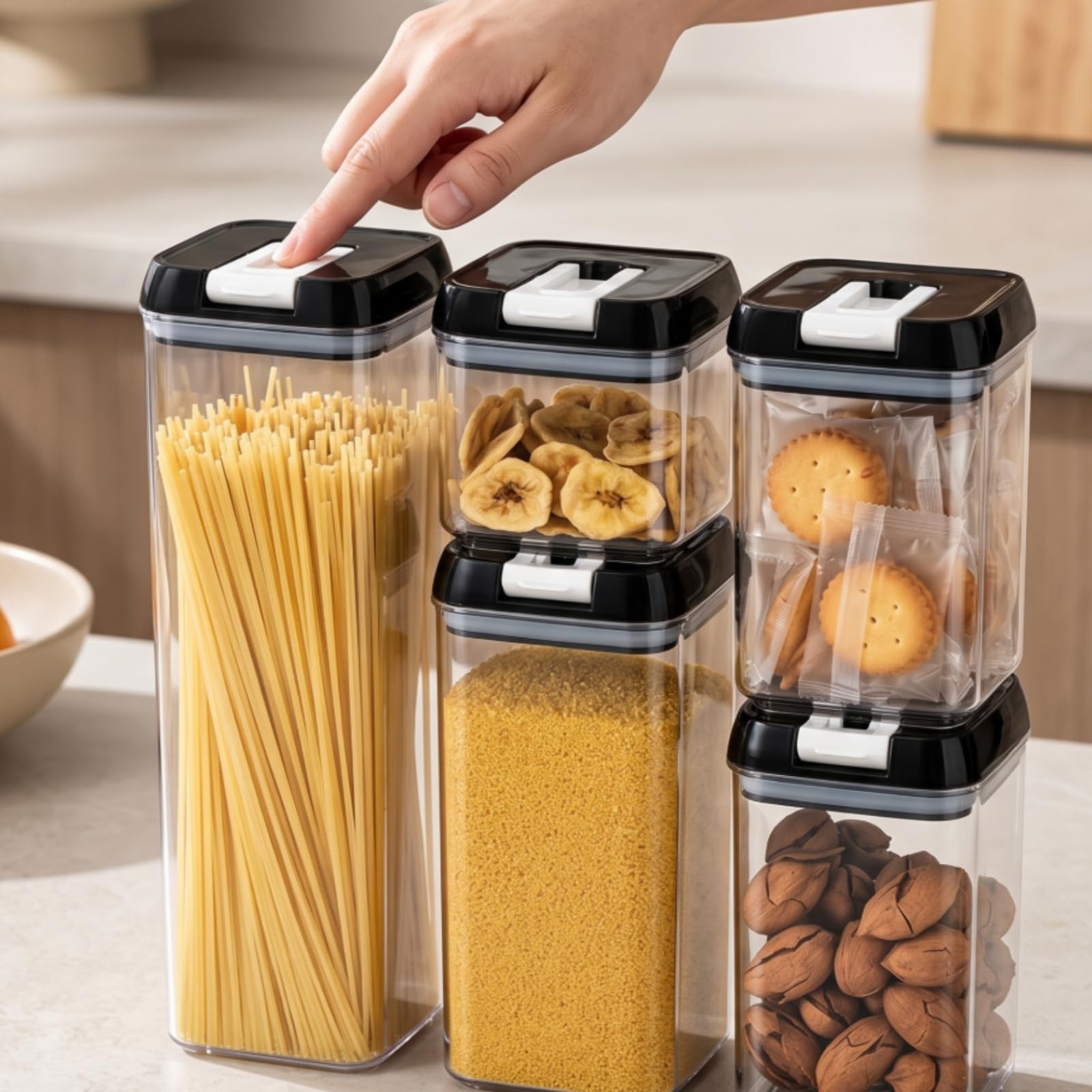 5 Pezzi Barattolo con Coperchio