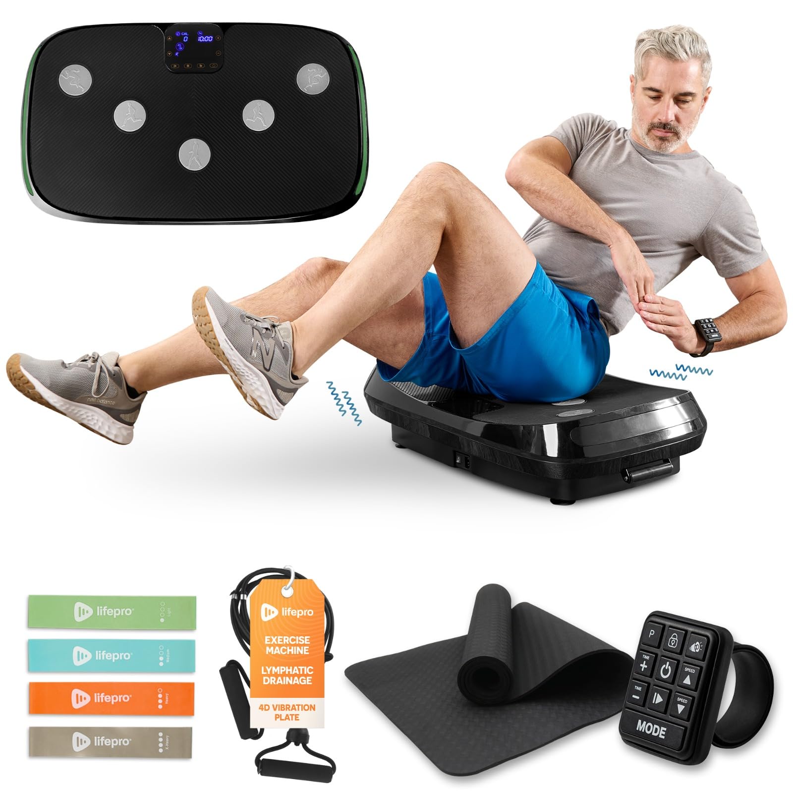 Lifepro Rumblex 4D Vibration Plate Exercise Machine with Triple Motor Oscillation, Linear, Pulsation 4D Vibration for Whole Body Fitness at Home