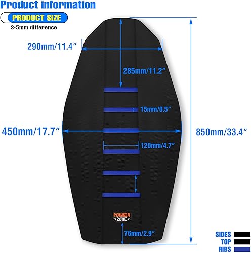 Miniatura 4 de Funda universal para asiento de motocicleta, agarre de goma antideslizante a rayas, costura suave para CRF WR WRF RMZ YZF SXF EXC EXC XC SX CR KLX
