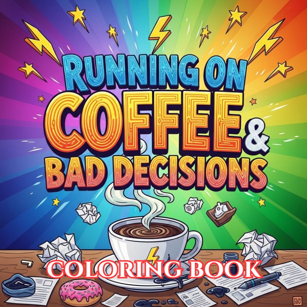 Running on Coffee & Bad Decisions: A Funny Chaos-Themed Coloring Book with Caffeine Humor, Exhausted Energy, and Relatable Adult Stress Relief Designs (Unbothered & Unavailable Coloring Book Series)