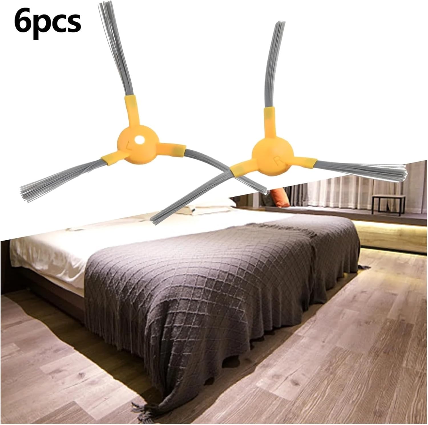 6pcs Side Brushes Kit, Compatible For IKOHS,Compatible For NETBOT，S15 Vacuum Cleaner Parts Accessory, Specifically Designed Your Machine