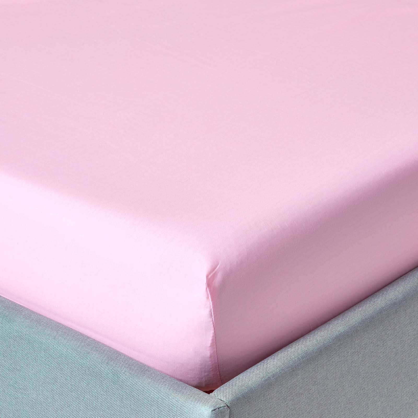 Homescapes Pink Deep Fitted Sheet (12”) King 200 Tc 400 Thread Count Equivalent Pure Egyptian Cotton Bed Sheet With Fully Elasticated Skirt