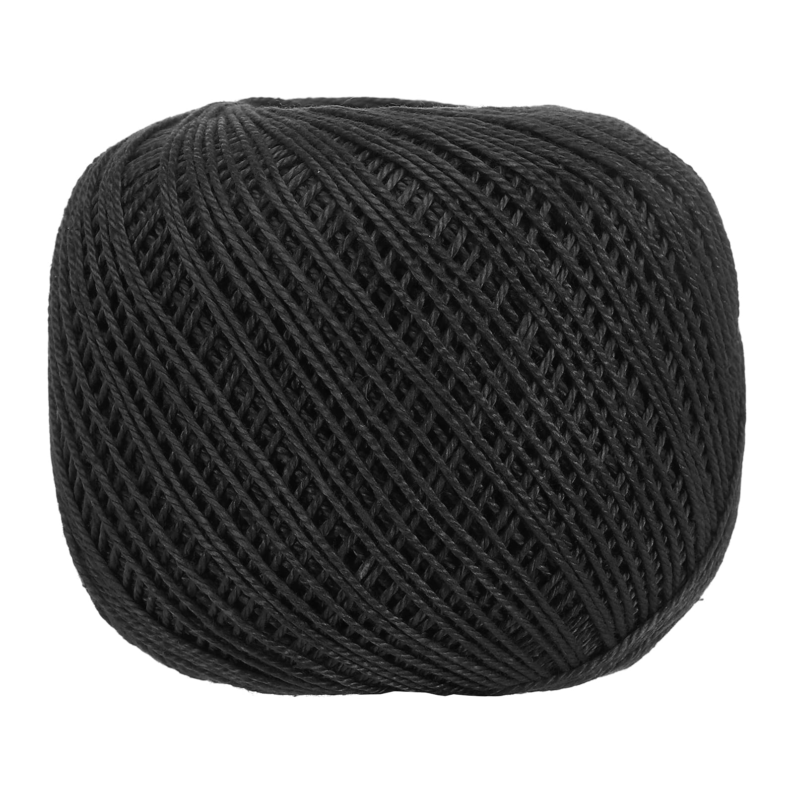 sourcing map 164 Yards Size 3 Black Pearl Cotton Crochet Thread