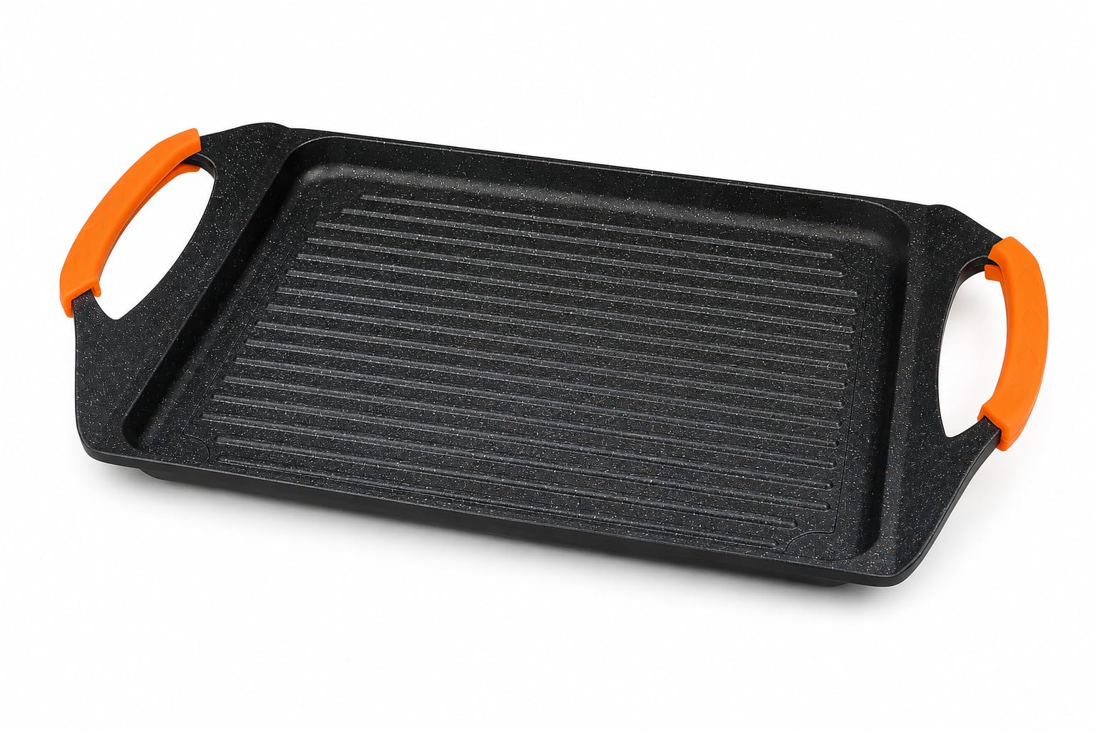 WECOOK! Ecochef Plancha Grill 45x26 cm, Antiadherente, Inducción | Aluminio fundido, Antiadherente 5 capas Quantanium, Asas silicona extraíbles, Apta inducción, gas y vitrocerámica
