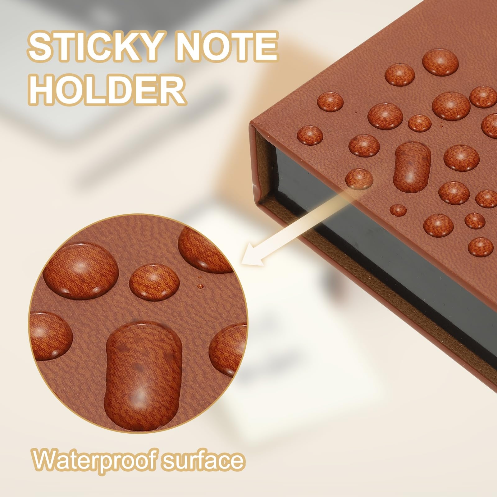 PATIKIL Porte-Bloc Notes En Cuir, Distributeur De Blocs Adhésifs 4x4", Porte-Cartes De Visite Organisateur De Bloc-Notes Pour Bureau Maison Bureau Livres Cahier, Noir