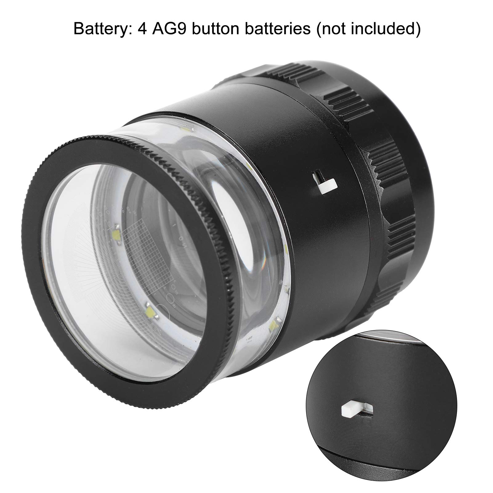 Vergrößerungsglas 10X mit 8 LED-Lichtern und Skala, für Lupen