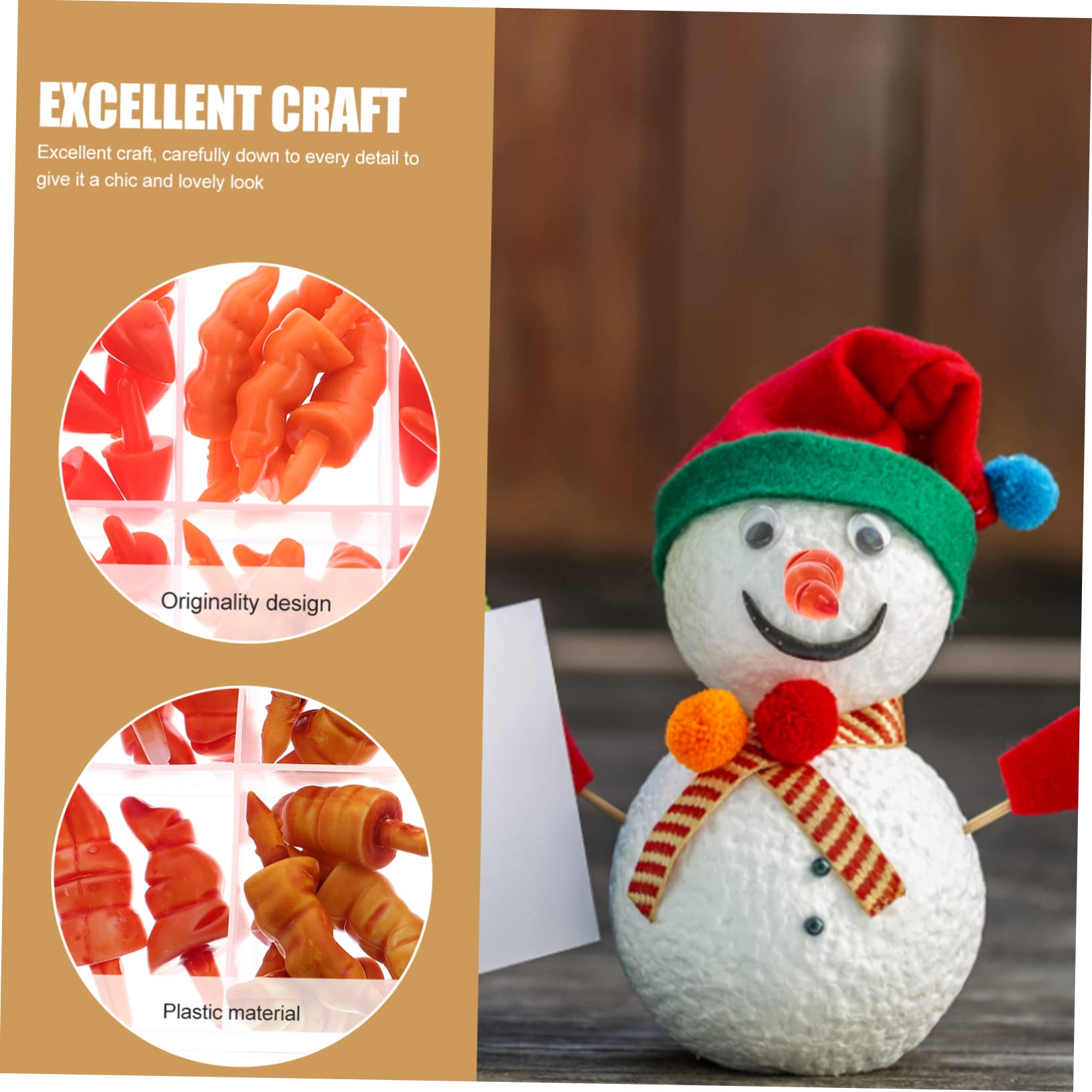 VILLCASE 3 Sätze Schneemann Nase Schneemann- Schneemann-nasenknöpfe Bausatz Winterdeko Christmas-Decorations Weihnachtsschneemann, Der Nase Macht Schneemann Liefert Plastik 2 Boxen * 3