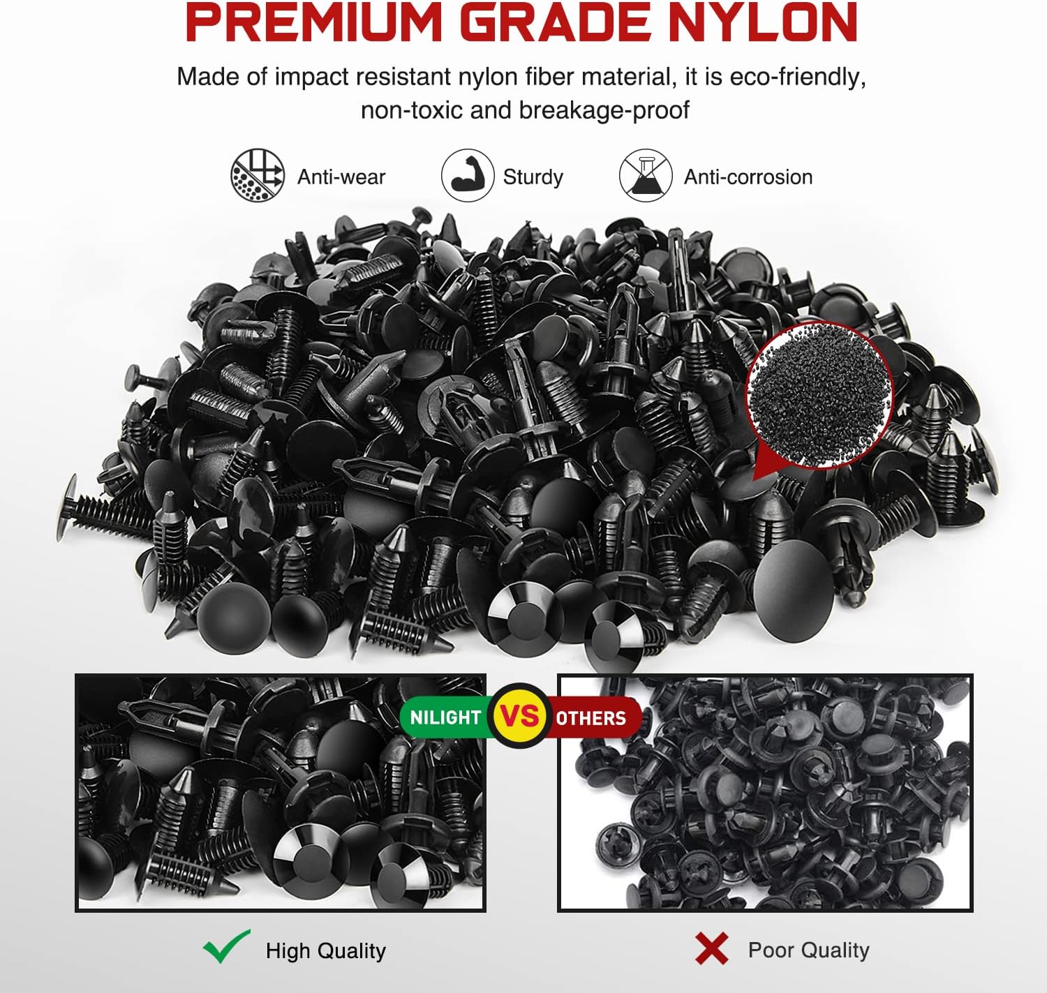 Nilight 820Pcs Car Push Retainer Clips & Auto Fasteners Assortment -36 Most Popular Nylon Bumper Fender Rivets and Remover for Ford GM Toyota Honda Chrysler BMW Benz Nissan Subaru Audi Mazda