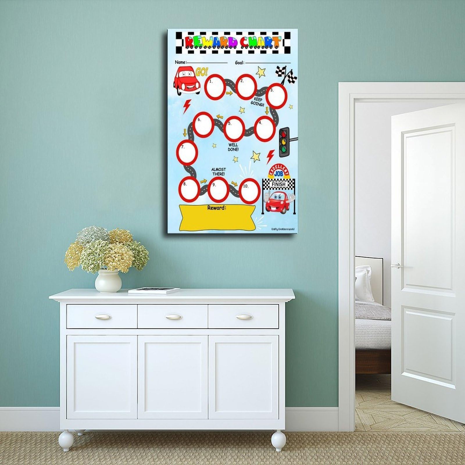 Pädagogisches Poster mit Autobelohnungen, Leinwandposter, Wandkunst, Dekordruck, Bild Gemälde für Wohnzimmer, Schlafzimmer, Dekoration, 40,6 x 61 cm (L x B)