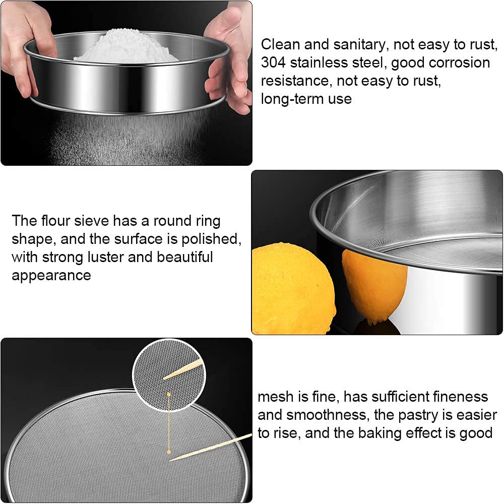 Setaccio Farina In Acciaio Inox 15cm - Maglia Fine, Per Dolci E Cucina - Foto 2