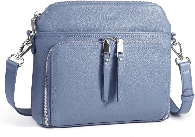 Befen Purs en cuir véritable pour les femmes, petit sac à épaule de corps de femme avec construit dans RFID Portefeuille