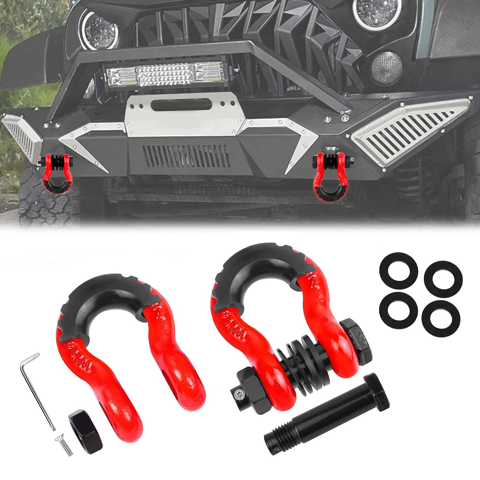 Amazon.co.jp: 車 シャックル 牽引フック 4.75ton トレーラー ヒッチ