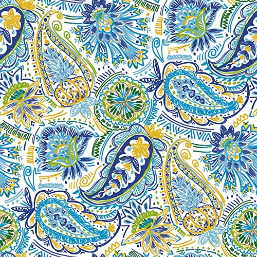 Lvtxiii 2 Pack Outdoor/Indoor High Back Chair Cushions, Deep Seat Patio Seat And Back Cushion Set, Stuffed High Rebound Foam Rocking Chair Cushions, 44”X22”X4”, Paisley Blue #TOP6